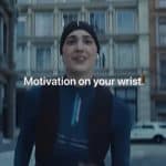 Runner wearing an Apple Watch with the text &ldquo;Motivation on your wrist.&rdquo;