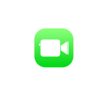 FaceTime app icon with a green background and white video camera symbol.