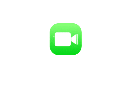 FaceTime app icon with a green background and white video camera symbol.