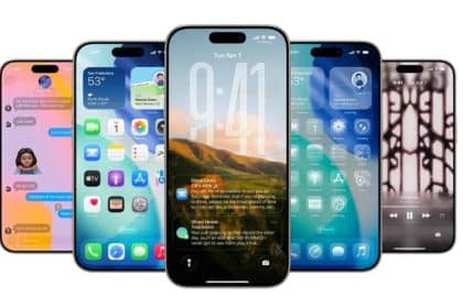 Several iPhones displaying different iOS 26.2 home and lock screens.