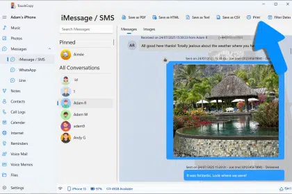 Image 1 of How to print text messages from an iPhone