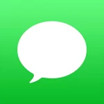 iMessage app icon on a green background.