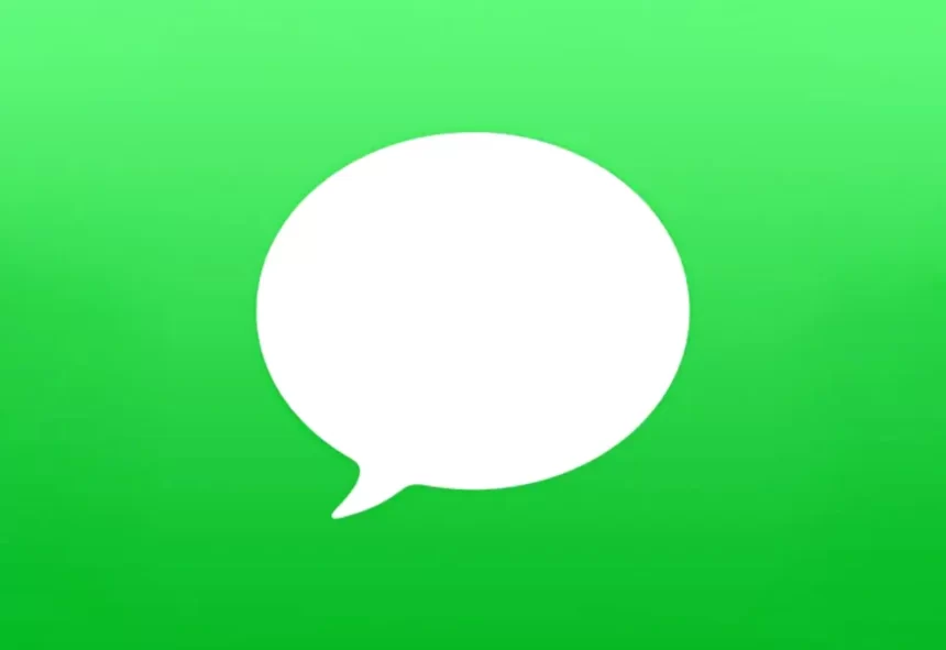 iMessage app icon on a green background.