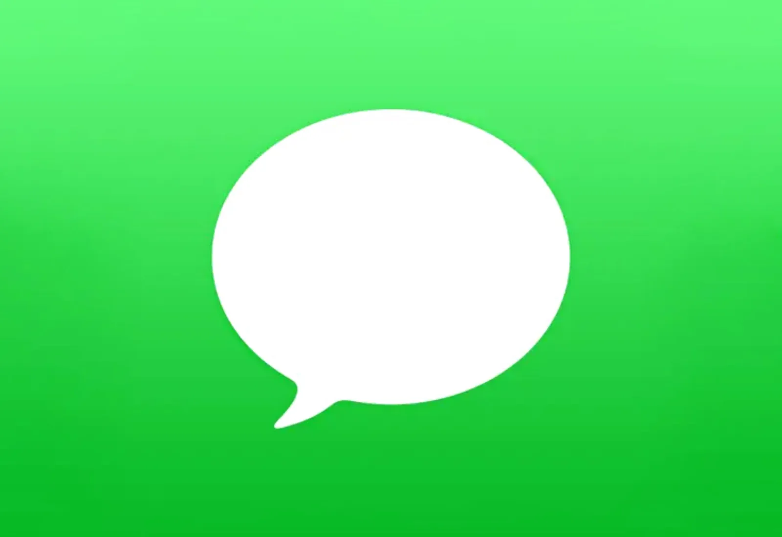 iMessage app icon on a green background.