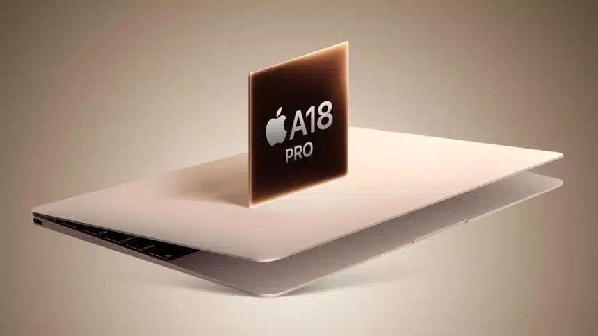 Apple MacBook concept featuring the A18 Pro chip.