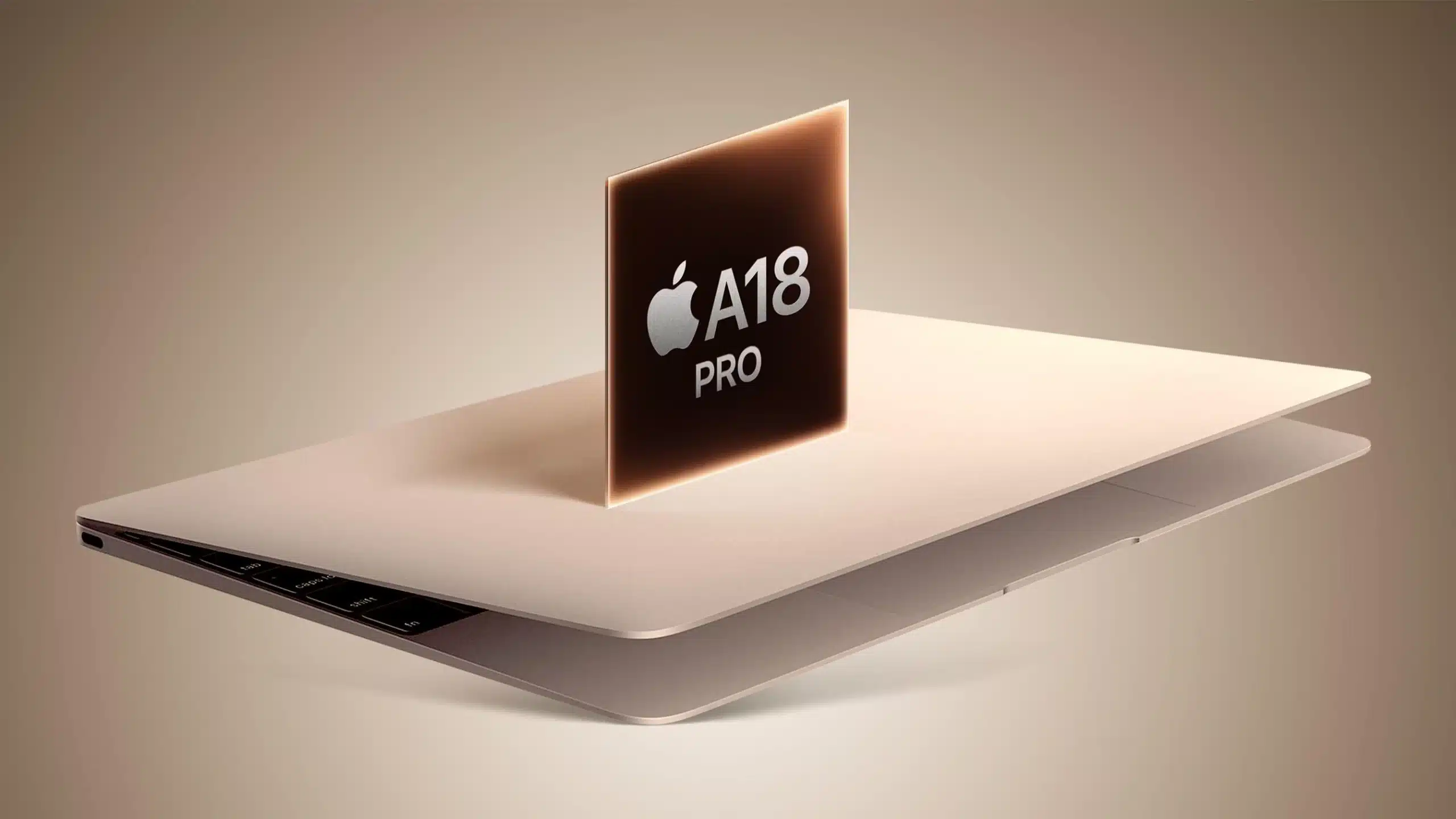 Apple MacBook concept featuring the A18 Pro chip.