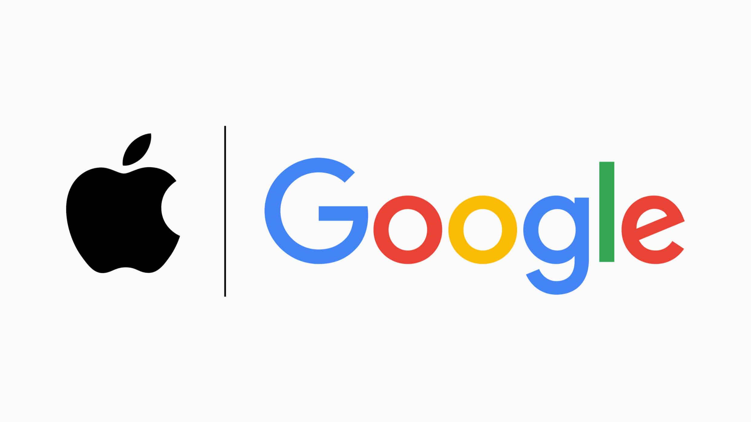 Apple and Google logos side by side.