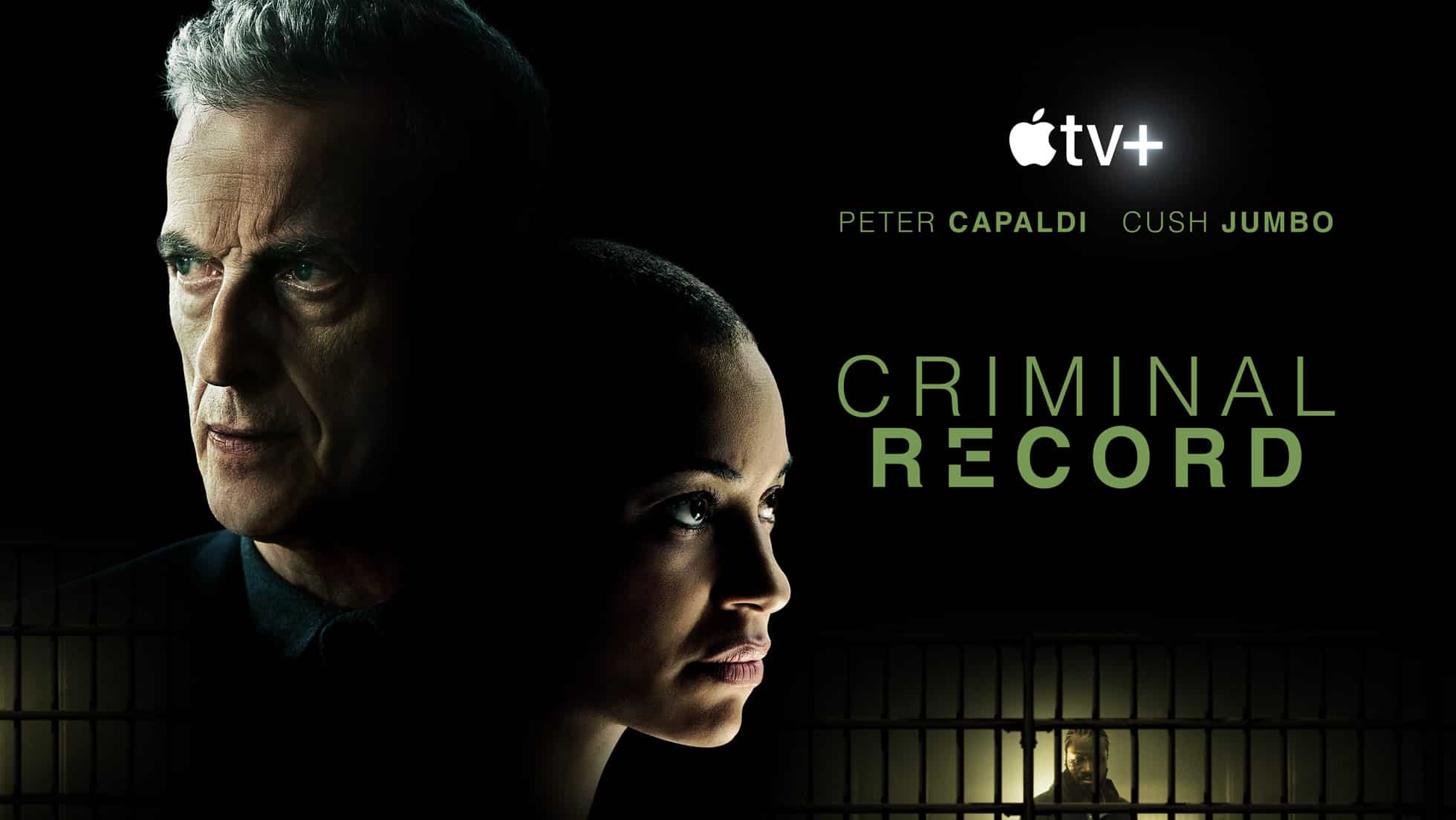 Promotional poster for Apple TV+ series Criminal Record featuring two lead characters.