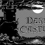 Dark Castle game title screen in black and white.