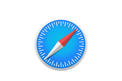 Safari web browser compass icon on a blue background.