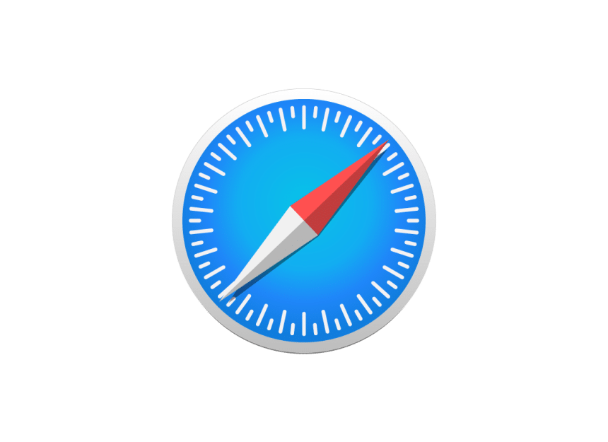 Safari web browser compass icon on a blue background.