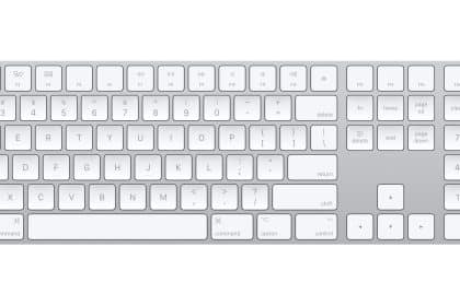 Apple Magic Keyboard with numeric keypad on a white background.