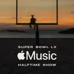 Bad Bunny in a Super Bowl LX Apple Music halftime show teaser at sunset.