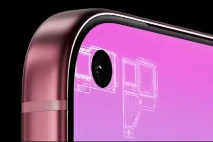 Close-up of iPhone 18 Pro front camera concept.