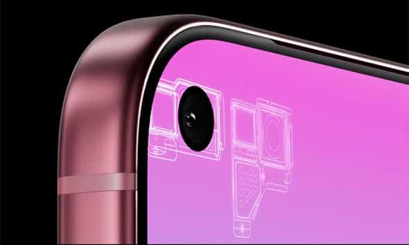 Close-up of iPhone 18 Pro front camera concept.