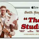 Promotional poster for Apple TV+ series The Studio starring Seth Rogen