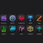 Apple Creator Studio app icons displayed on a dark background.