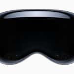 Apple Vision Pro headset front view on white background.