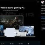 GameHub ad claiming Macs can run Windows Steam games natively.