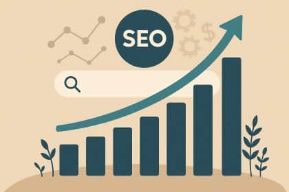Graph showing upward SEO growth trend illustrating long-term compounding effects in website rankings