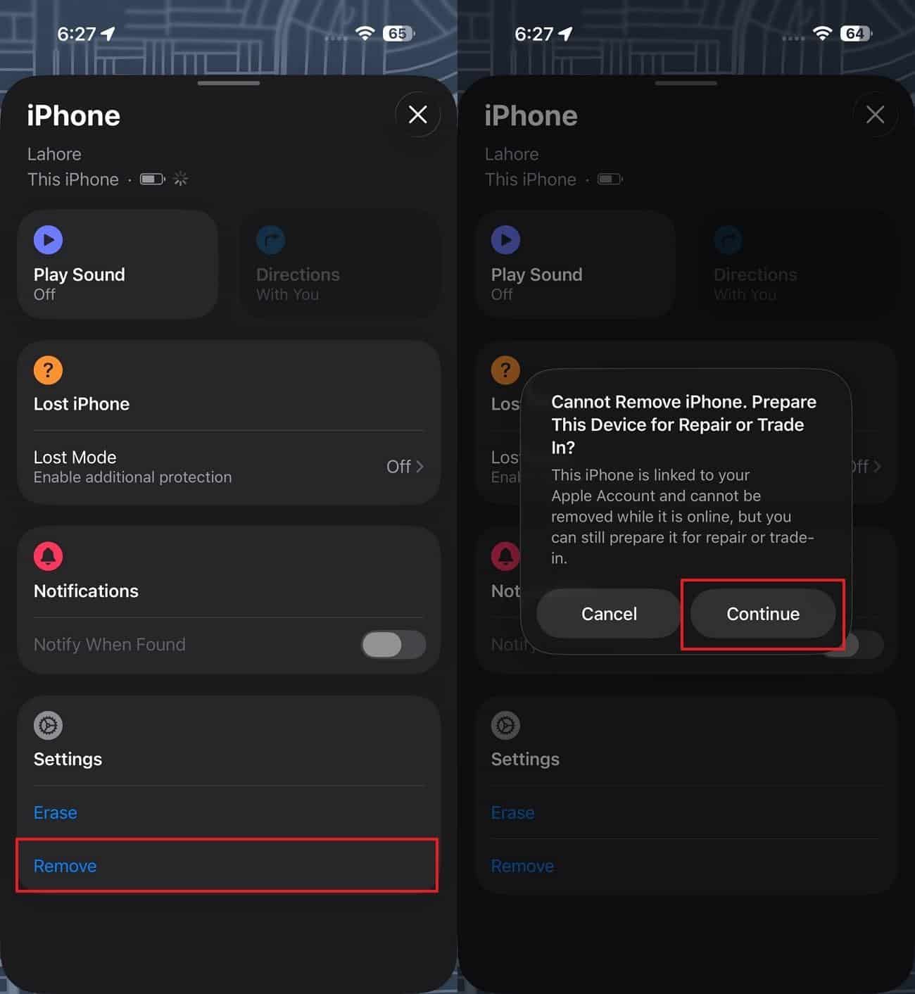 remove icloud activation through find my