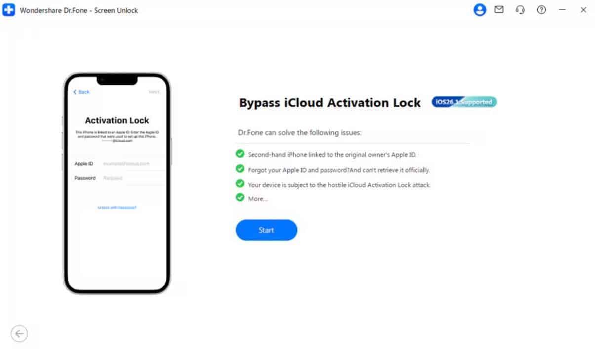select bypass icloud activation lock
