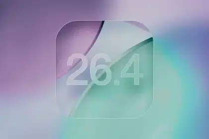 iOS 26.4 update icon on a gradient background.