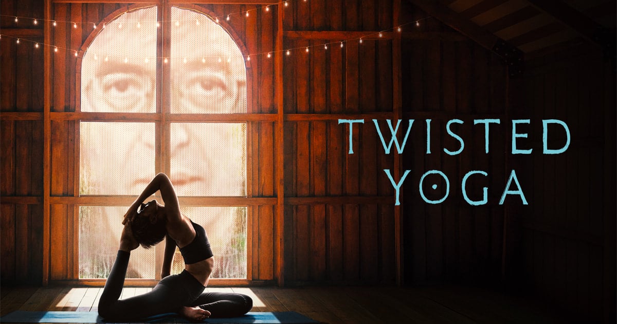 Twisted Yoga Apple TV+ docuseries poster with person practicing yoga indoors.