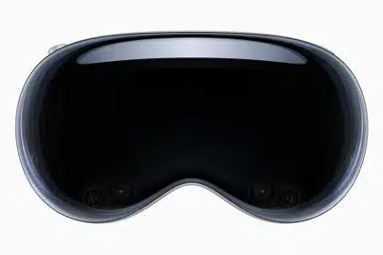Front view of Apple Vision Pro headset.