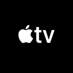 Apple TV logo on a black background.