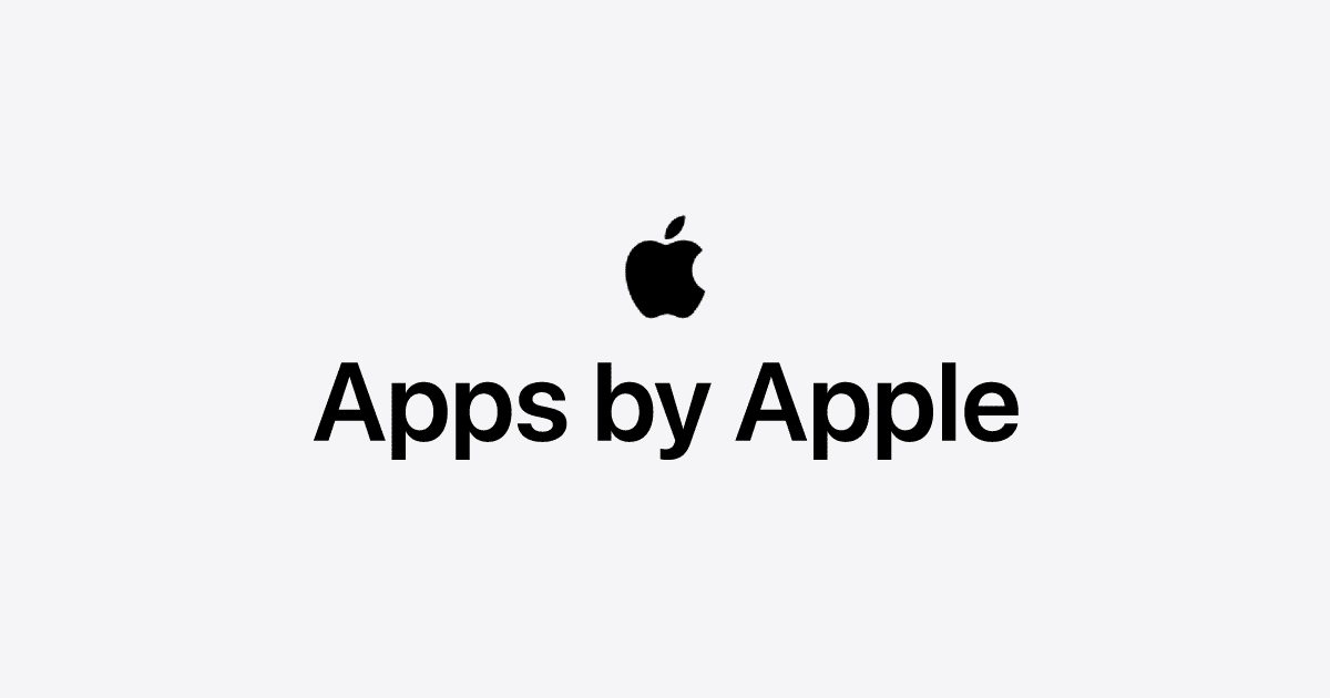 Apple logo above the text &ldquo;Apps by Apple&rdquo; on a white background.