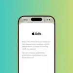 iPhone screen showing Apple Maps ads notification.