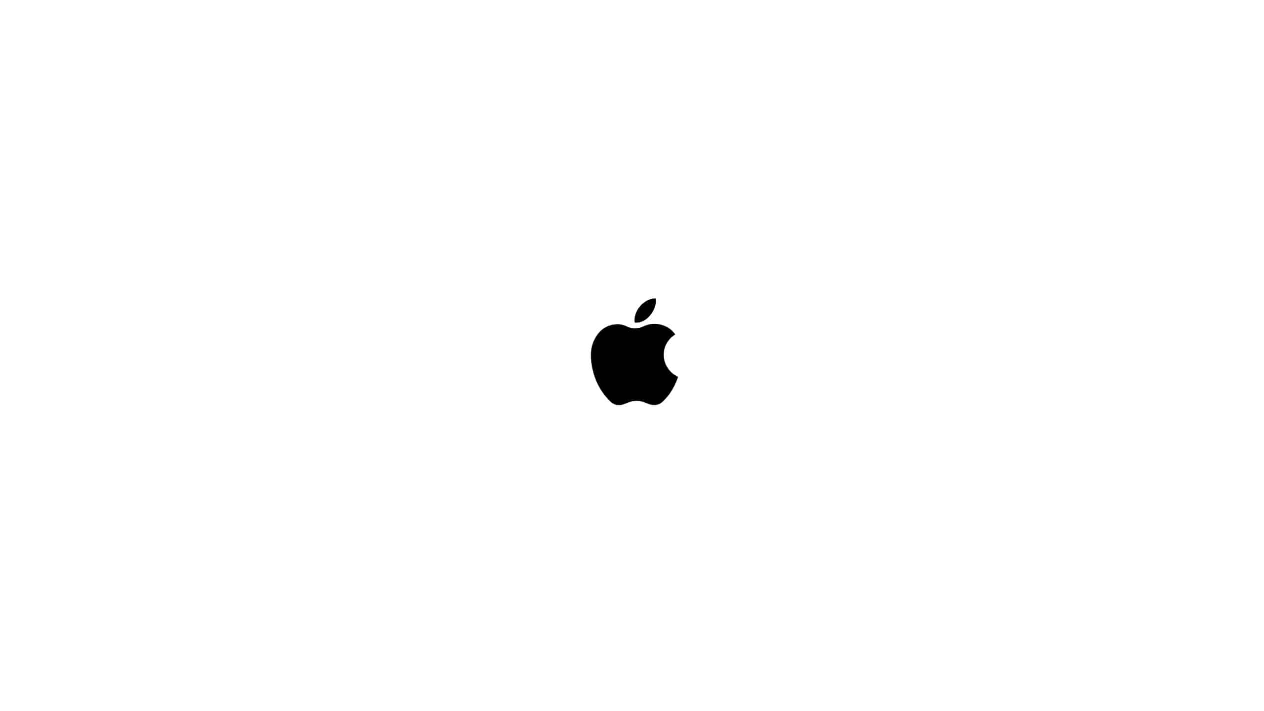 Black Apple logo centered on a white background.
