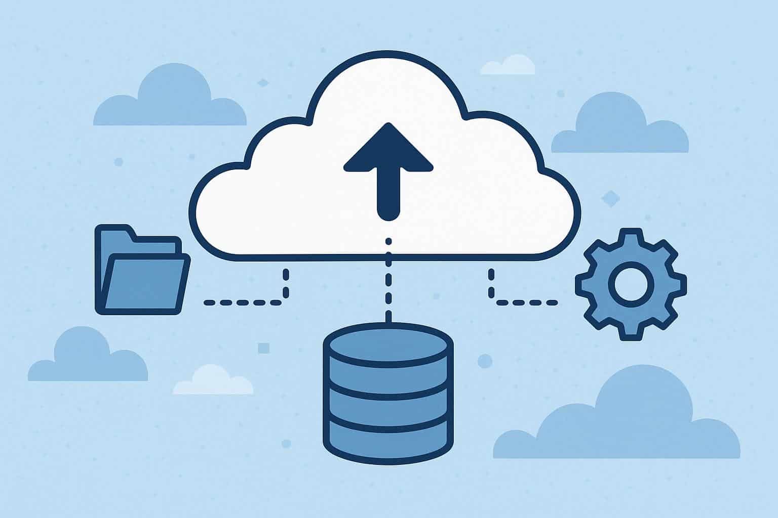 Cloud computing solutions illustrating data storage, application hosting, and online collaboration