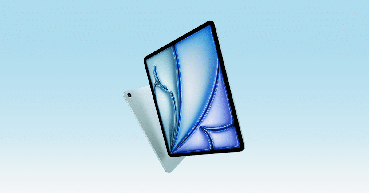 iPad Air tablet with front display and back view.