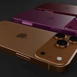 Three iPhone 18 Pro models in different colours with triple cameras.