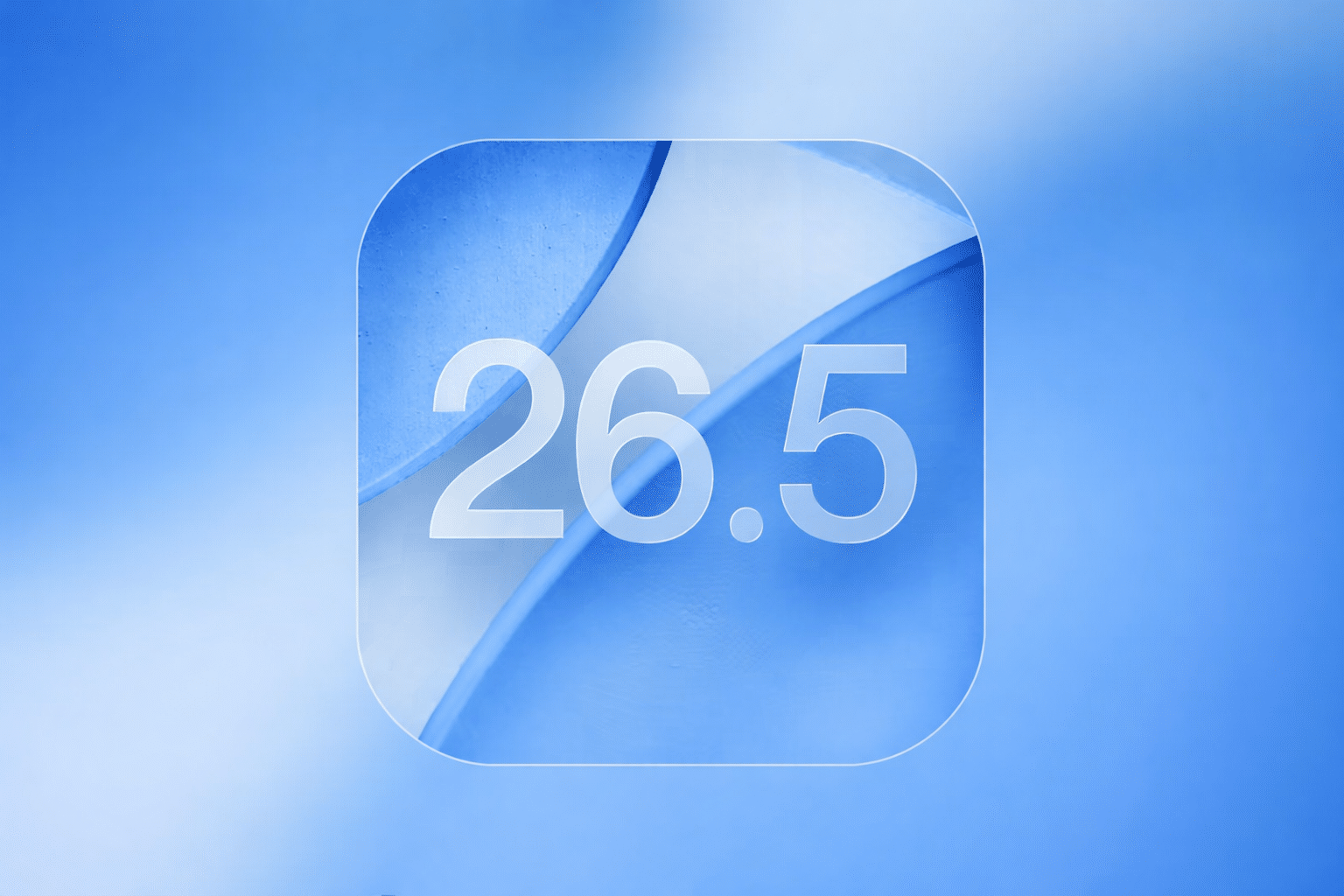 Blue gradient background with a rounded square icon displaying “26.5” in large text.