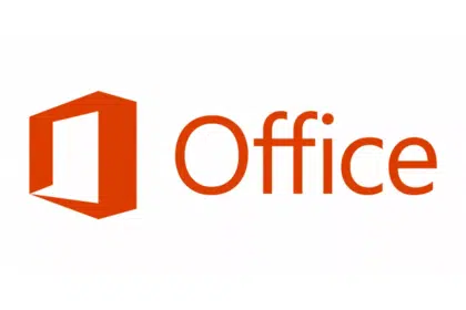 Microsoft Office logo with orange icon and text.