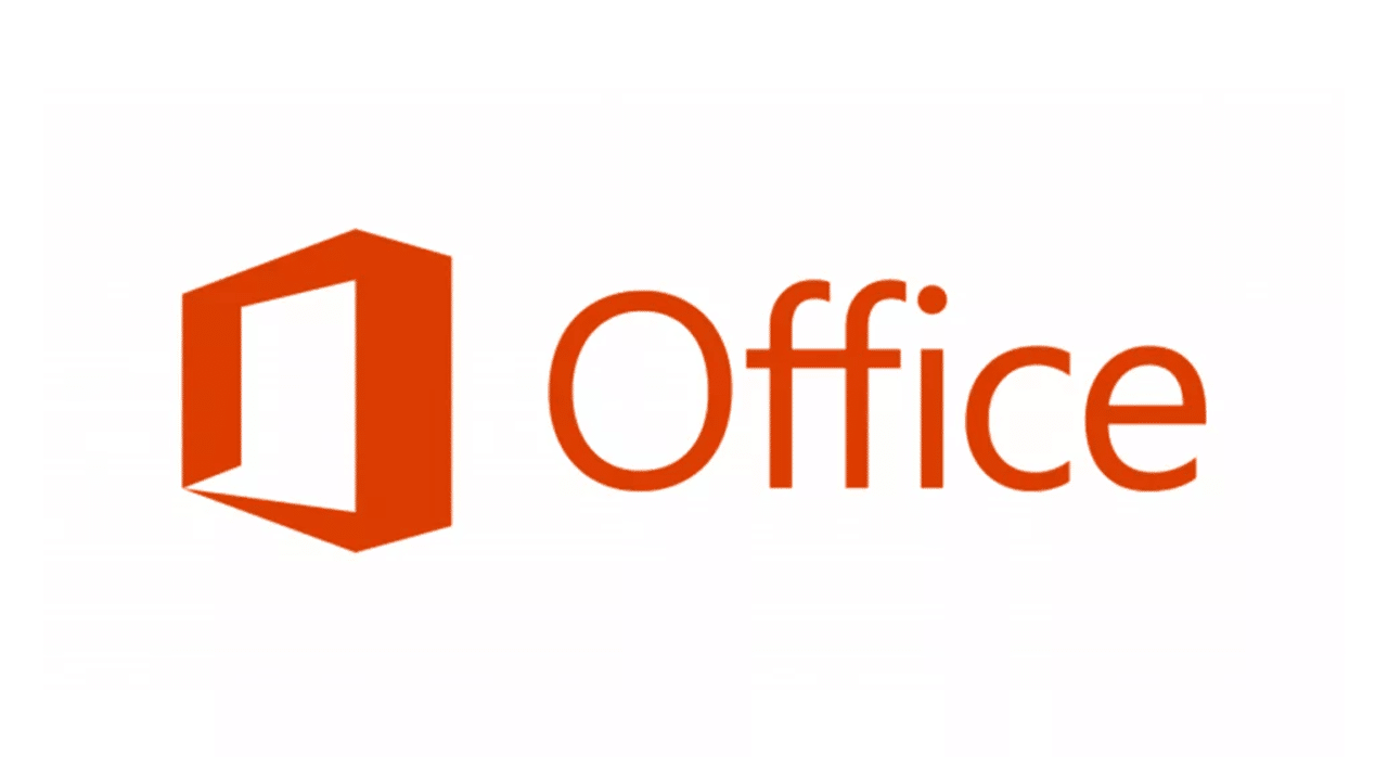 Microsoft Office logo with orange icon and text.