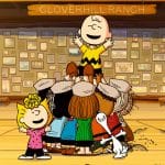 Charlie Brown and friends celebrating together at Camp Cloverhill Ranch.