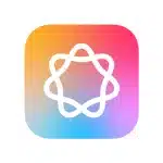 Apple Intelligence app icon with gradient background.