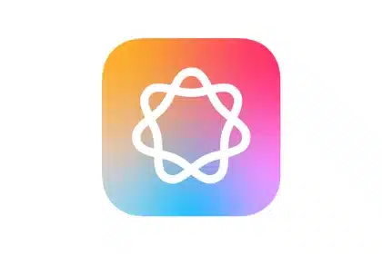 Apple Intelligence app icon with gradient background.