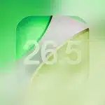 iOS 26.5 update graphic with green background.
