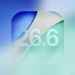 iOS 26.6 update icon on a blue gradient background.