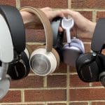 Collection of premium over-ear headphones held side by side.