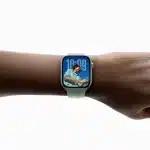 Apple Watch displayed on a person’s wrist.