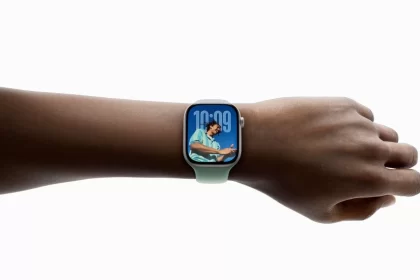 Apple Watch displayed on a person’s wrist.