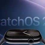 Apple Watch with watchOS 27 text on screen.