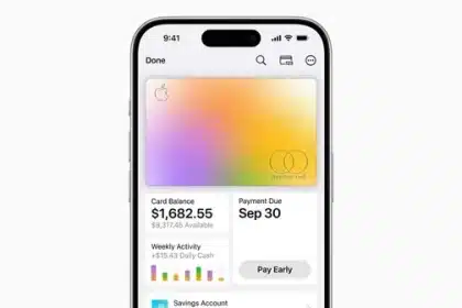 Apple Card displayed on an iPhone screen showing balance and payment details.
