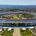 Aerial view of Apple Park headquarters in Cupertino, California.